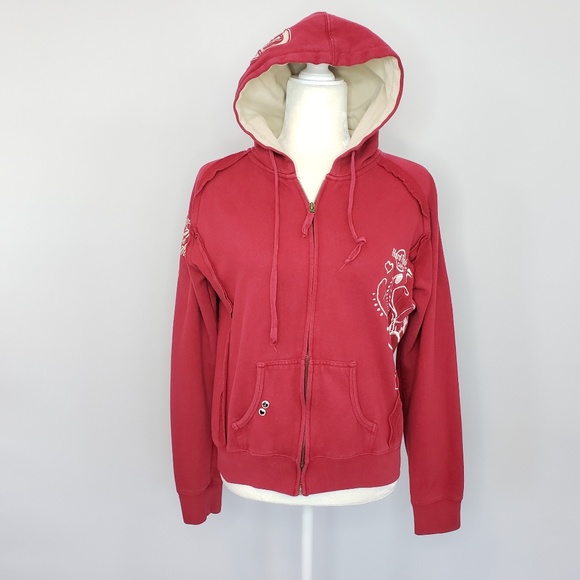 Hard Rock Cafe Tops - Hard Rock Cafe London red zipper hoodie Large